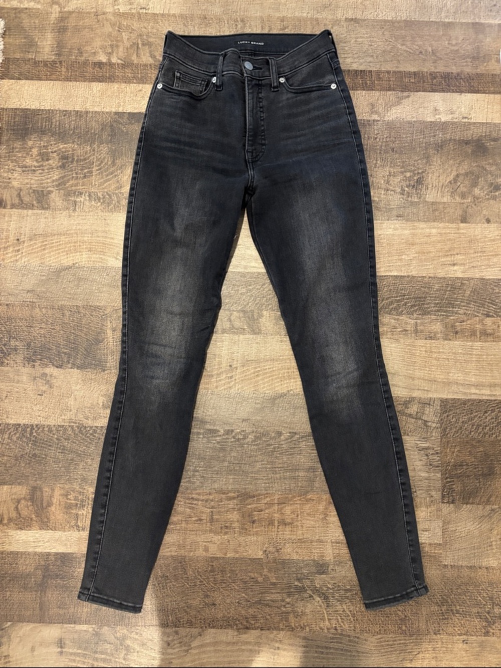 Lucky Brand High-Rise Washed Black Skinny Jeans